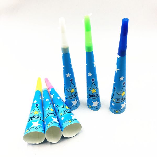 

6pcs/lot prince trumpets blue crown horns birthday party supplies prince crown noise makers birthday party decoration