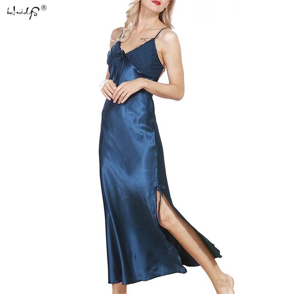 Women Sexy Lingerie Nightdress Plus Size Lace Nightgown Nightie Negligee Silk Satin Long Nightdress Gecelik Nightwear