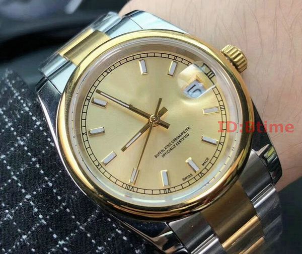 

2018 new fashion mens watches automatic movement mechanical watch date stainless steel gold dial self-wind wristwatches, Slivery;brown