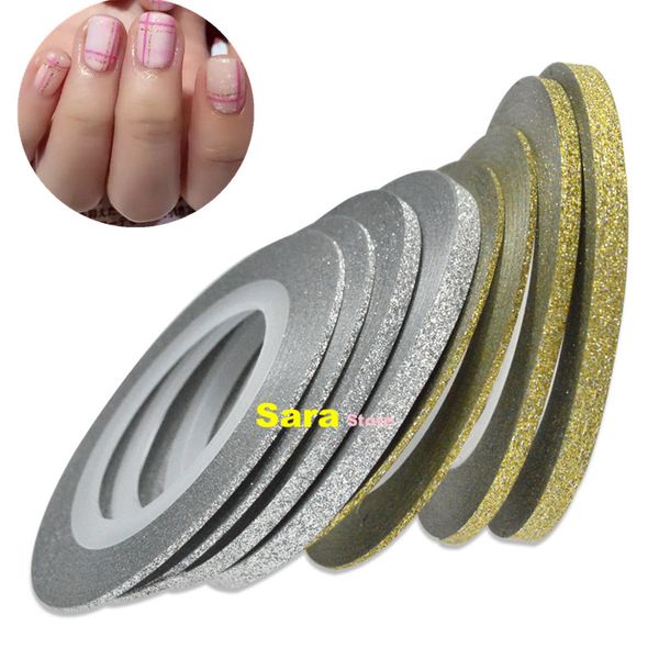 

1rolls popular laser gold silver 1mm 2mm 3mm nail striping tape line for nails decorations dty nail decal tools sanc275, Black