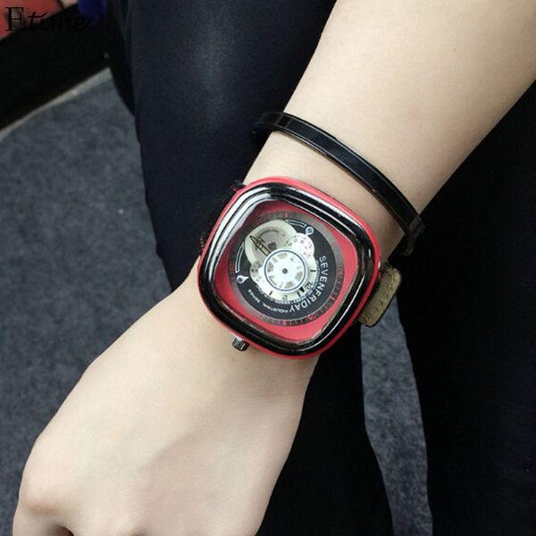 

watch men sports square dial design men watches fashion wristwatch quartz watch imitation leather clock relogio masculino, Slivery;brown