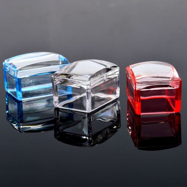 

yzwle silicone rectangle nail stamper clear blue red jelly 3.8cm manicure head with scraper nail art stamping tool set, White