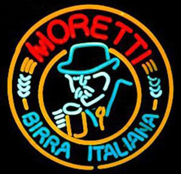 

moretti italian glass tube neon light sign home beer bar pub recreation room game lights windows glass wall signs 18*18 inches