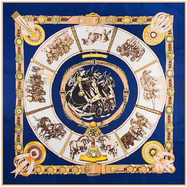 

mai large 130cm scarf twill chain scarf new women handmade satin tong ms. horse square pemct, White;black