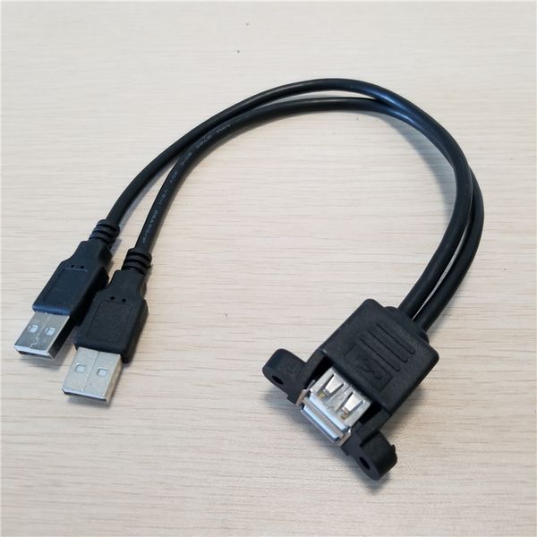 

dual usb 2.0 type a female to splitter usb a male adapter data extension cable 25cm with screws can be fixed on the chassis baffle