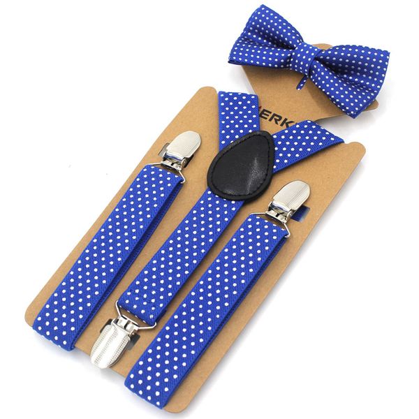 

new royal blue baby kids suspenders bowtie set children's boys bowtie elastic adjustable y-back braces wedding 11 colors ebd6157, Black;white