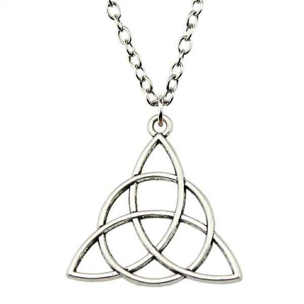 

wysiwyg 5 pieces metal chain necklaces pendants women necklace jewelry triquetra symbol 28mm n2-b10395, Silver