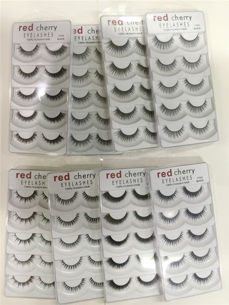 

makeup red cherry false eyelashes 5 pairs/pack 12 styles natural long professional makeup big eyes dhl shipping