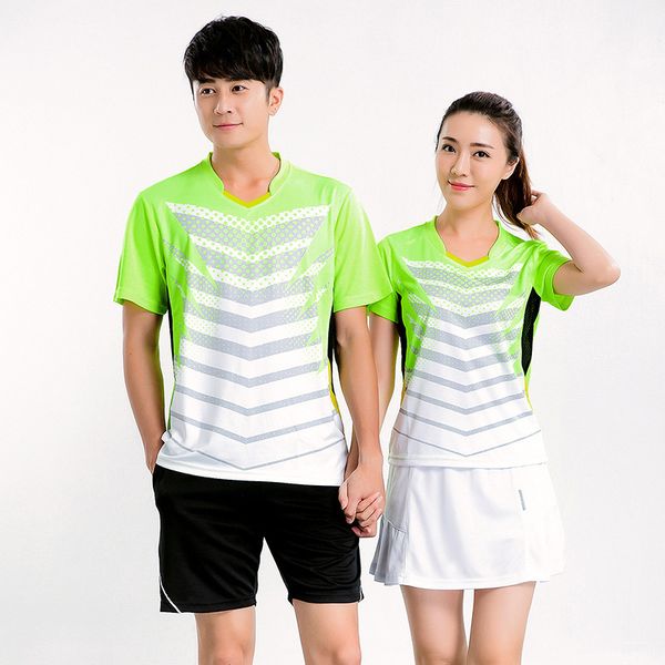 

badminton shirt + shorts, tennis jerseys suits male/female , tennis t shirt ,table tennis t-shirt ,sports badminton t shirts ping pong sets, White;yellow
