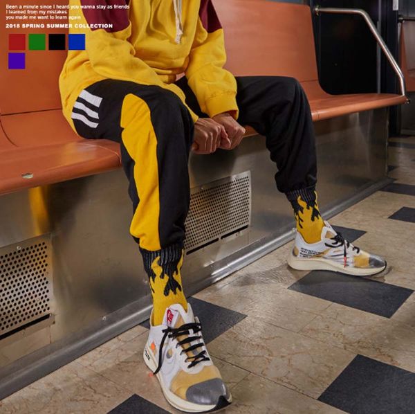 

Men Track Pants Fashion Side Striped Printed Casual Jogger Long Trousers Vintage Sport Justin Bieber Sweatpants