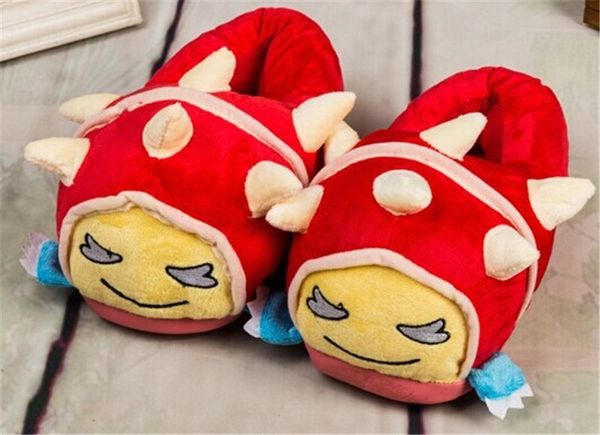 

winter men and women super soft velvet padded waterproof home shoes cartoon dragon turtle warm cotton slippers, Black;grey
