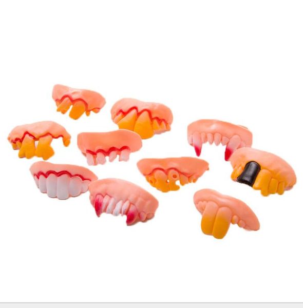 Hallowmas Scherzo Denti Falsi Denti Marcio Pesce d'Aprile Divertente Denti Finti Protesi Halloween cosplay vampiro Prop Costume Fancy Dress Party