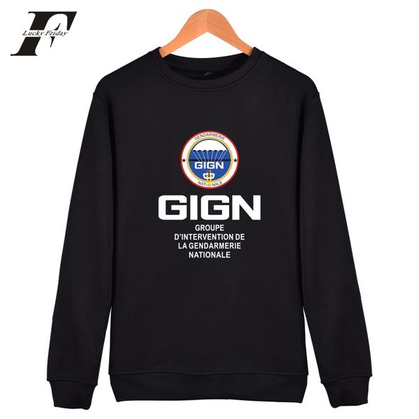 

gign gendarmerie 2017 hoodies men/women hip-hop round neck sweatshirt wear for winter and atummn xxxxl size, Black