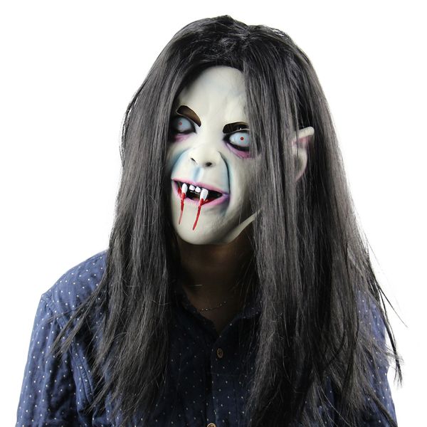 

страшная маска хэллоуин зубная зомби-невеста с белой маской призрака для волос