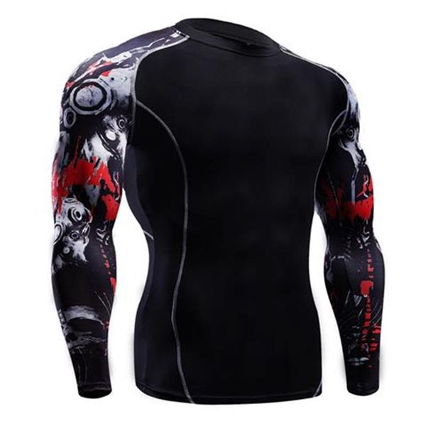 

2018 new long sleeve sport shirt men running t-shirts gym sports clothing sport men's sportswear, Black;blue