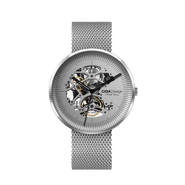 

Xiaomi ciga my erie luxury watch hollowed out de ign anti ei mic mechanical with metal trap and complimentary leather trap