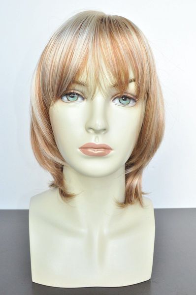 

new hair wigs for women brown with blonde medium popular, Black;brown