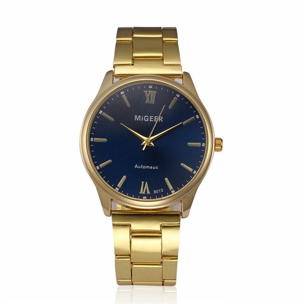 

fashion men crystal stainless steel analog quartz wrist watch bracelet f811, Slivery;brown