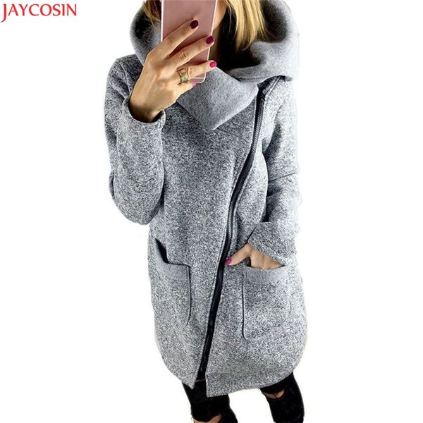 

women fleece jacket slant zipper collared coat lady woman autumn winter warm clothing, Black