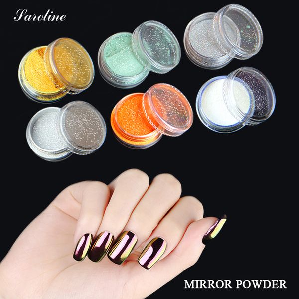 

verntion gold sliver shinning chrome mirror powder metal mirror colors nail art tip decoration pigment glitters effect polish, Silver;gold