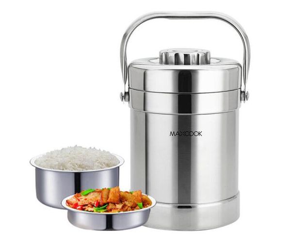 

chinamaxcook 3 слоя lunch box рисоварка из нержавеющей стали лайнер портативный пароход пищевой контейнер mcb-1.4l термобокс