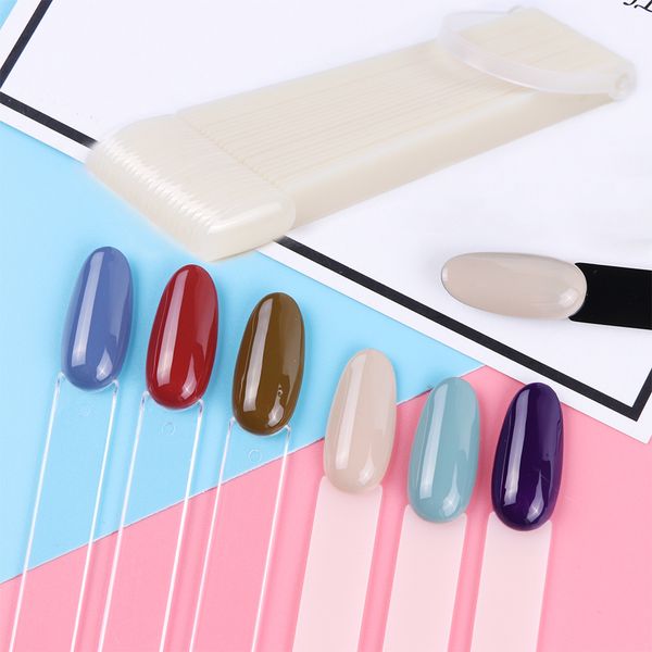 

1 set false nails tips ball head fake fan display finger cover full nail polish color chart practice acrylic manicure tool bea23, Red;gold