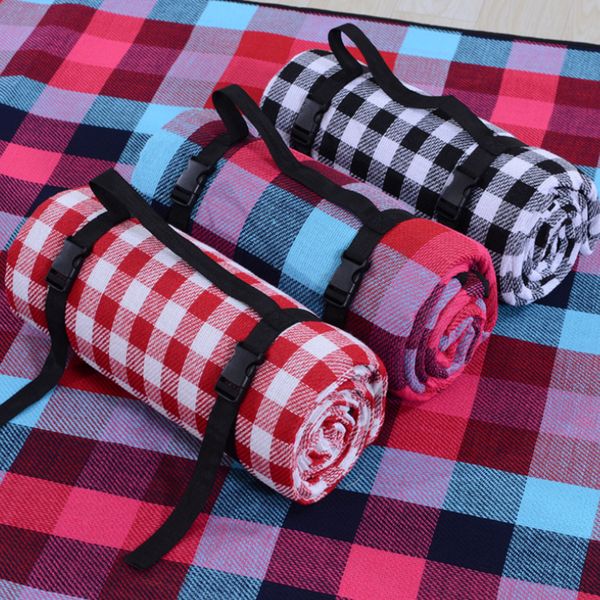 

mt-4 3 colors lattice home and outdoor waterproof camping suede mat picnic