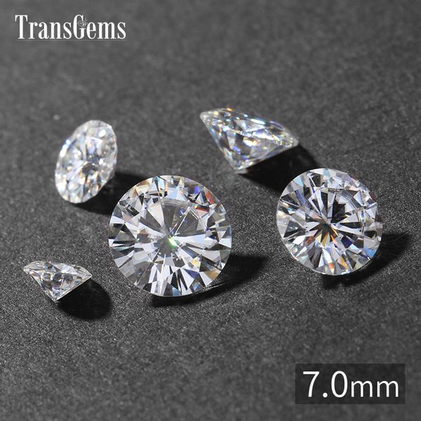 

transgems 7mm 1.2 carat gh color certified lab grown diamond moissanite loose bead test positive as real diamond gemstone, Black