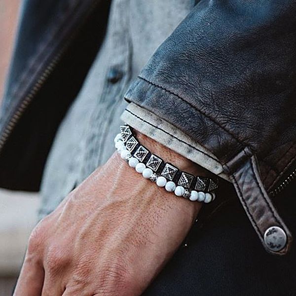 

bracelet men/friendship bracelets/spike/zirconia/fashion/braided/pyramid/adjustable/knotted/bracelet jewelry gift, Golden;silver