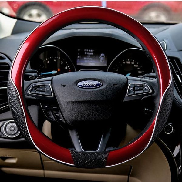 

38 см авто руль чехол для Ford Fiesta Mondeo Furus Nissan Honda Volkswagen BMW GM Chevrolet красный синий черный