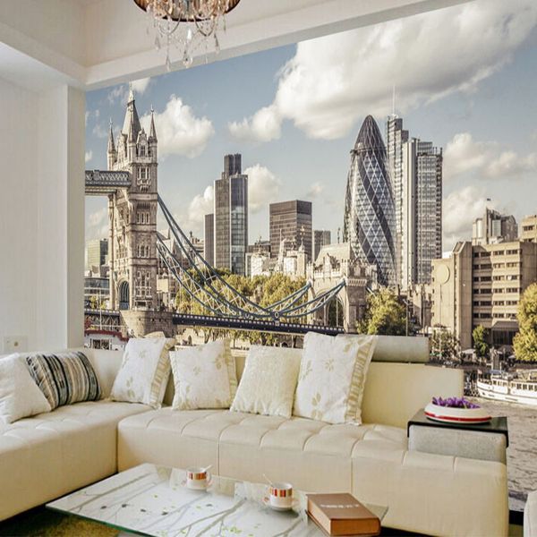 City Photography Landscape 3d Background Wall Paper Restaurant Bedroom Hall Wall Wallpaper High Definition Beautiful London Bridge Mural Clo Hd