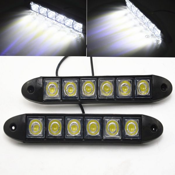 

external lights 2x 6 led 12/24v high power drl universal driving daytime running light head lamp ing
