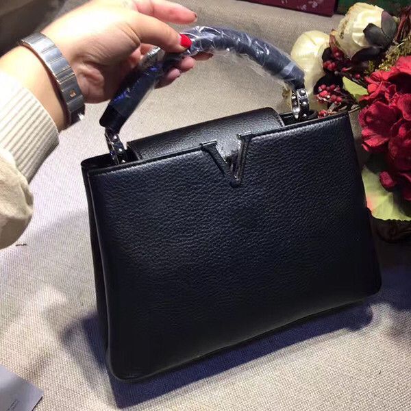 

leather shoulder quality handle bags handbags v bags women handbags capucines women high shopping crossbody bag vparf, Red;black