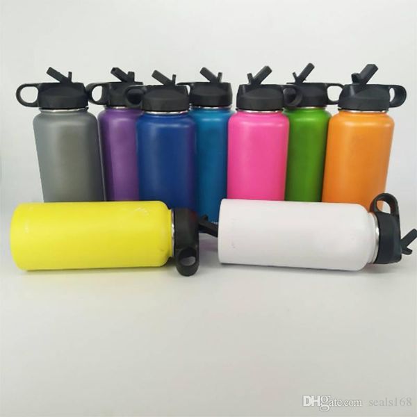 

vacuum water bottle 18oz/32oz/40oz stainless steel tumbler water bottle insulated wide mouth travel drinking mug cup with lids dhl fhh7-1245