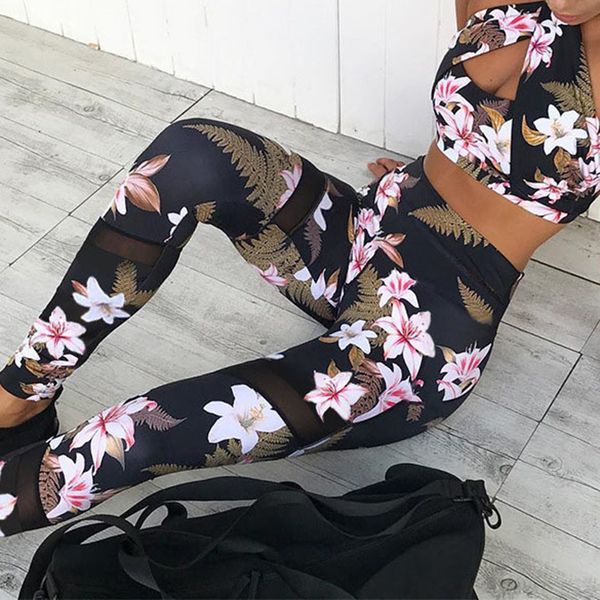 

women yoga set sport mesh camouflage printing sport suit outdoor sportswear fitness clothes, White;red