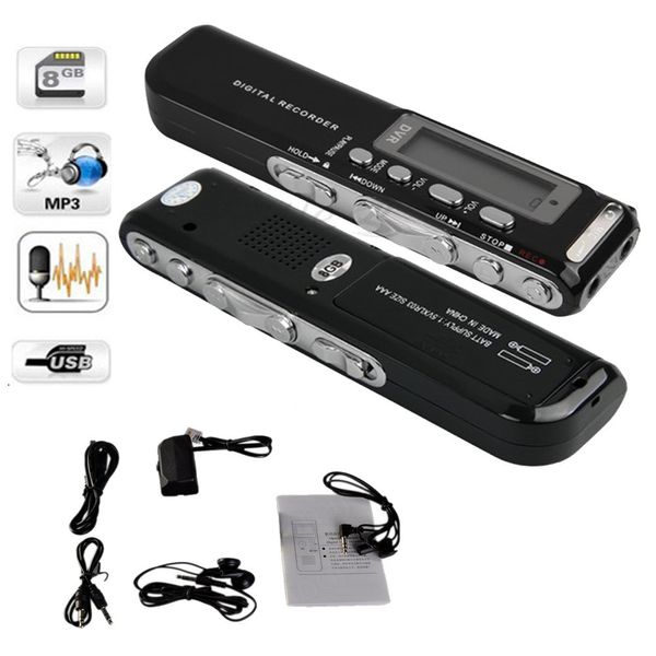 

8GB Digital Voice Recorder Voice Activated USB Pen Digital Audio Recorder Mp3 player Dictaphone Black gravador de voz