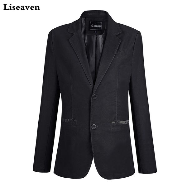 

liseaven new autumn casual blazers men fashion thin jacket men's coats male blazer plus size suits brand clothing, White;black