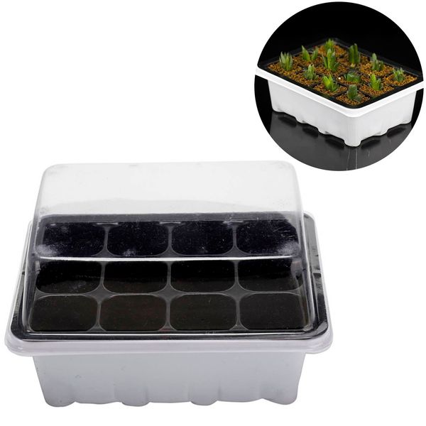 

mini flower pots plug trays 12 cells hole outdoor nursery pot plant seeds grow box garden tools 3 pieces set