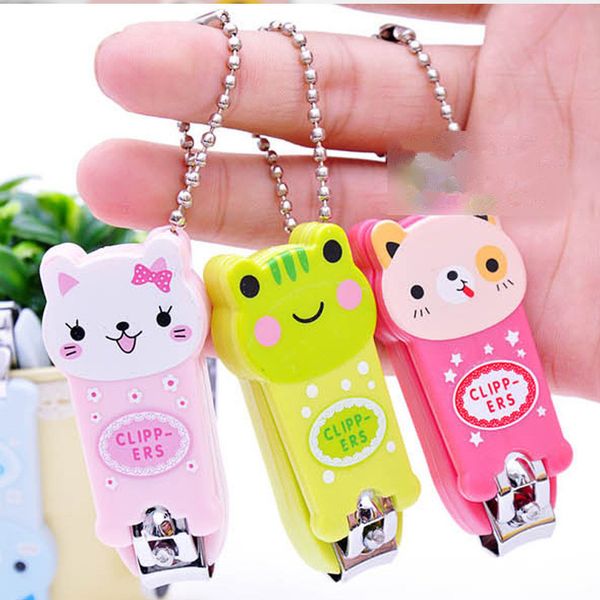 

creative cartoon nail clipper manicure new cute baby kids stainless steel nail care cutter scissors animal infant nail tools with keychain