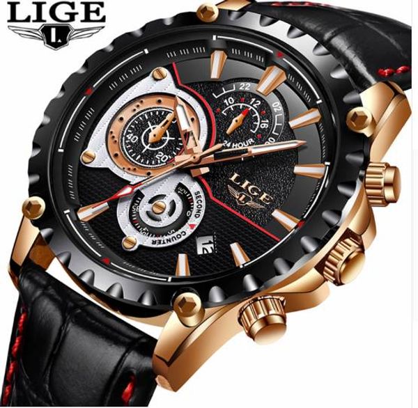 

mens watches quartz gold watch men casual leather military., Slivery;brown