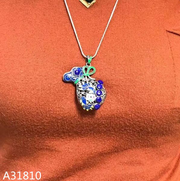 

kjjeaxcmy boutique jewelry 925 pure silver inlaid with natural lapis lazuli, wine pot, female pendant