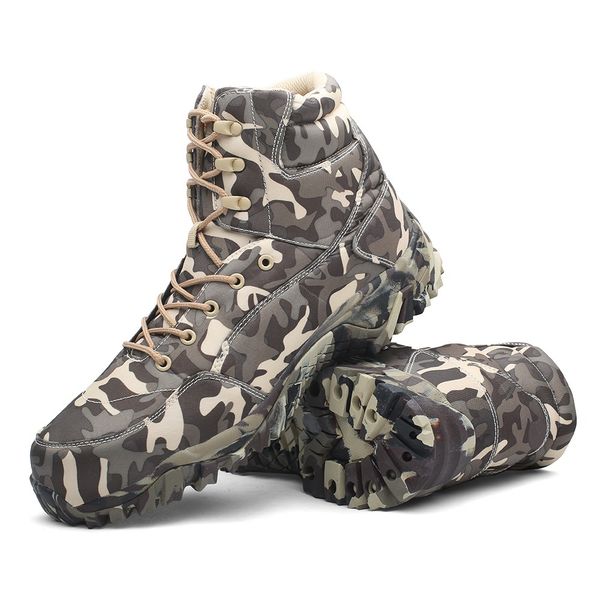 

men military tactical boots army combat outdoor hiking shoes travel camping botas cp camouflage trekking shoes male leather ankle boots