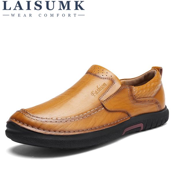 

laisumk brand men casual shoes three colours breathable men flats shoes luxury oxfords, Black