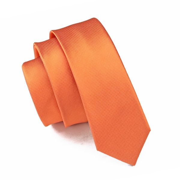 

2017 fashion 100% silk jacquard woven tie orange solid skinny narrow gravata necktie ties for men 6cm width casual e-059, Black;blue