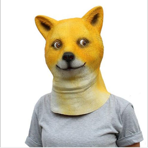 

100% latex shiba inu dog animal head full face mask halloween party festival cospaly costume supplies mask dog head party mask