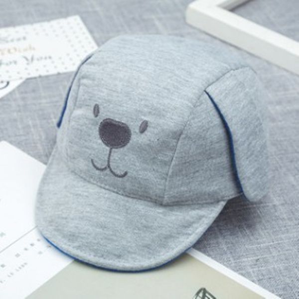 

hatgud tylzt cotton cartoon small dog modelling children's baseball hat fashion cute boy girl peaked cap fit for 6-18 months kid, Blue;gray