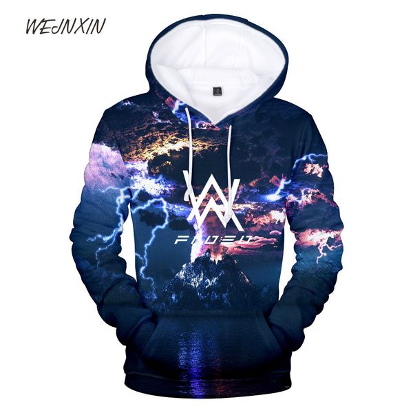 

WEJNXIN 2018 Новый Алан Уокер 3D пуловер мульти печати капюшон толстовки Мужчины Женщин
