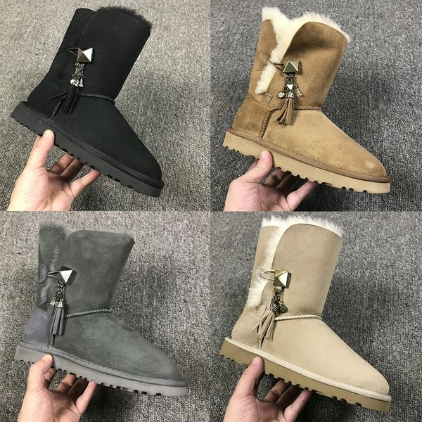 

snow boots for women 2018 winter new arrival womens classic brown navy green black short mid high wool boots size 35-40