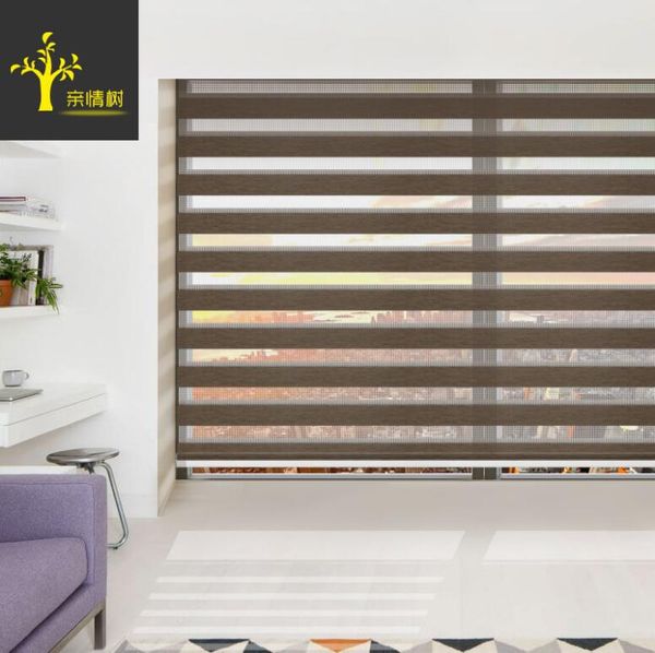 2019 Customized Size Zebra Blinds White Box System Cotton Fabric