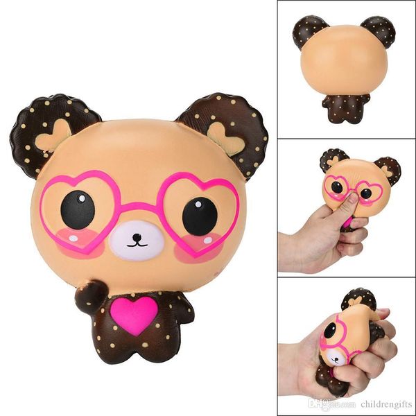 

squishy love cute glasses bear scented squishy charm super slow rising squeeze toys stress reliever toy nice gift t119